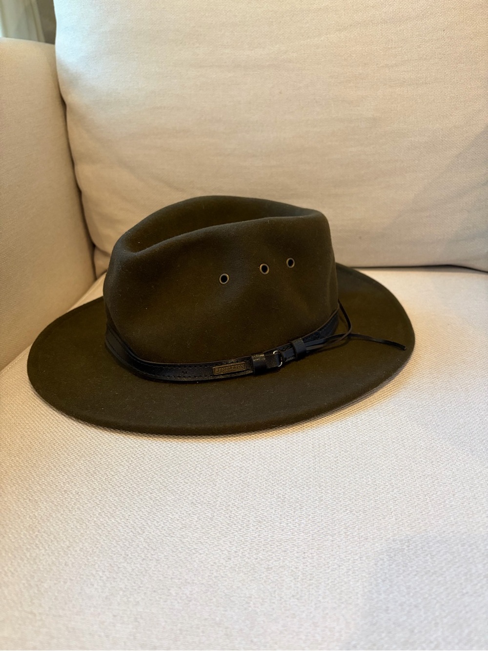 Pendleton Getaway Hat Olive Green 100% Wool Felt Fedora Outback Outdoor
